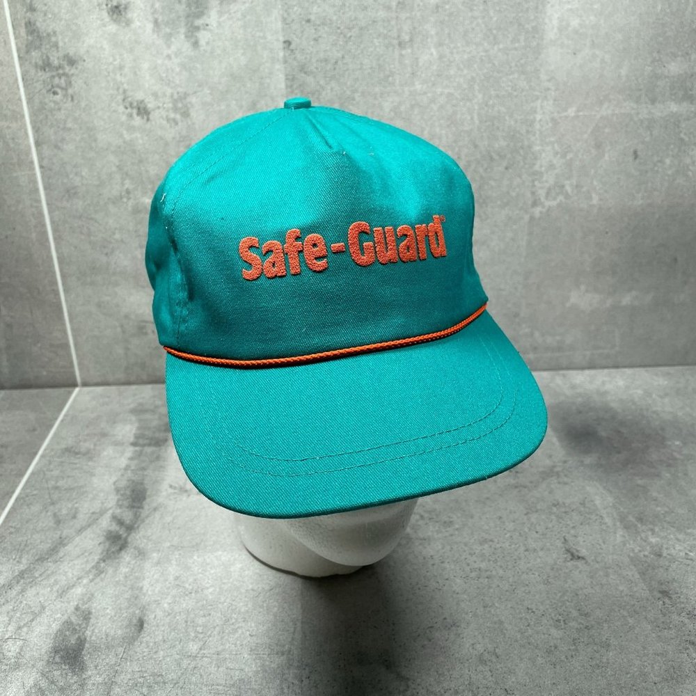 Vintage Teal Orange Rope Safe-Guard Snap Back Hat Cap - Made in USA